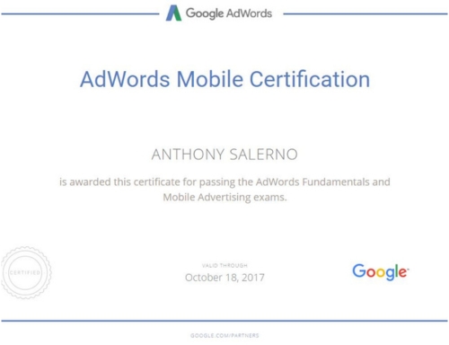 Adwords Mobile 2017 - Anthony Salerno Digital Marketing Expert