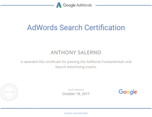 Adwords search 2017 - Anthony Salerno Digital Marketing Expert